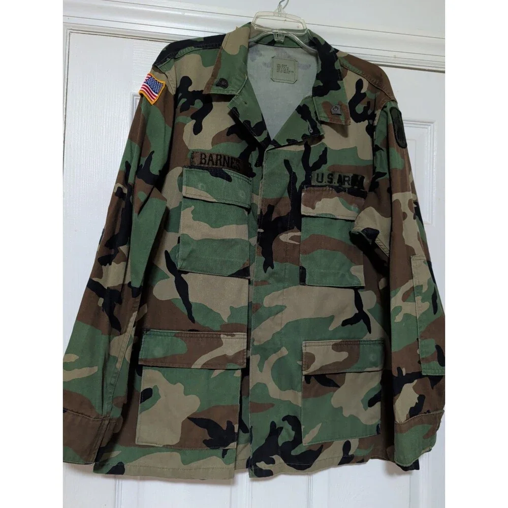Vintage-inspired U.S. Army camouflage field jacket, Size Large
